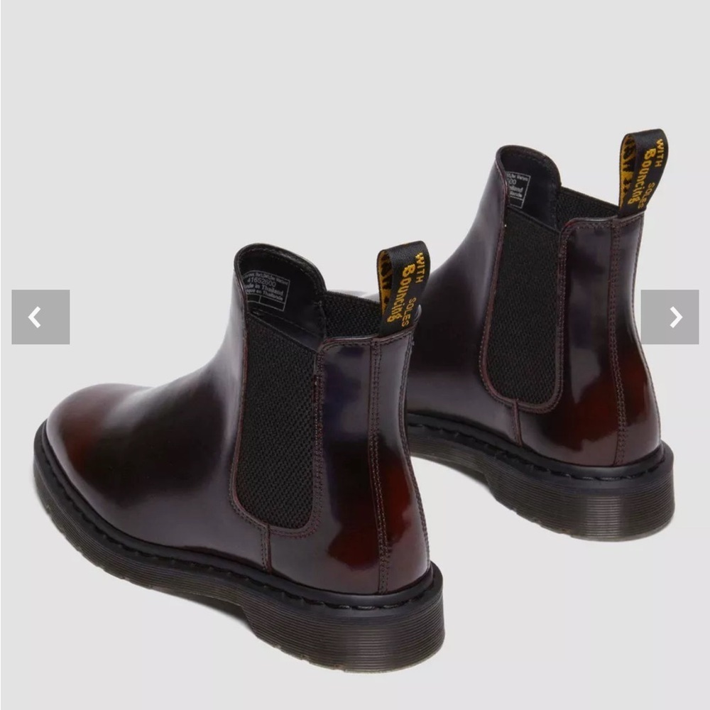 NIB Doc Dr Martens GRAEME Arcadia Leather Chelsea Boots CHERRY RED - Picture 4 of 11